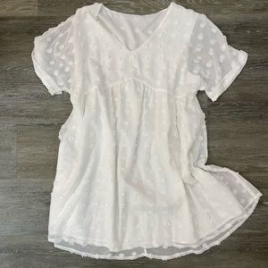 Cupshe Honey Pot Clip Dot V-Neck Babydoll Dress Size Small